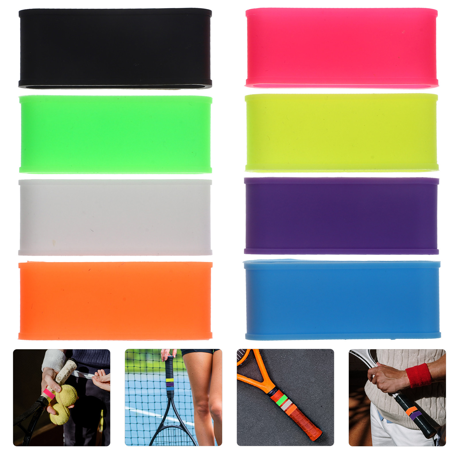 Fishing Rod Carbon Fiber - 8Pcs Silicone Racket Grip Rings for