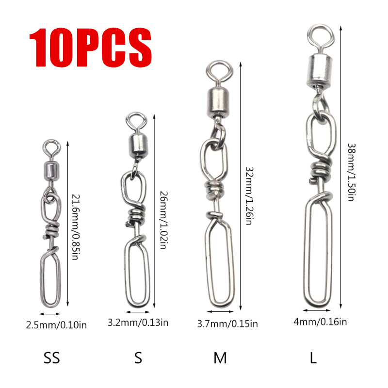 10Pcs Stainless Steel Quick Sn - Fishing Rod Casting review and price
