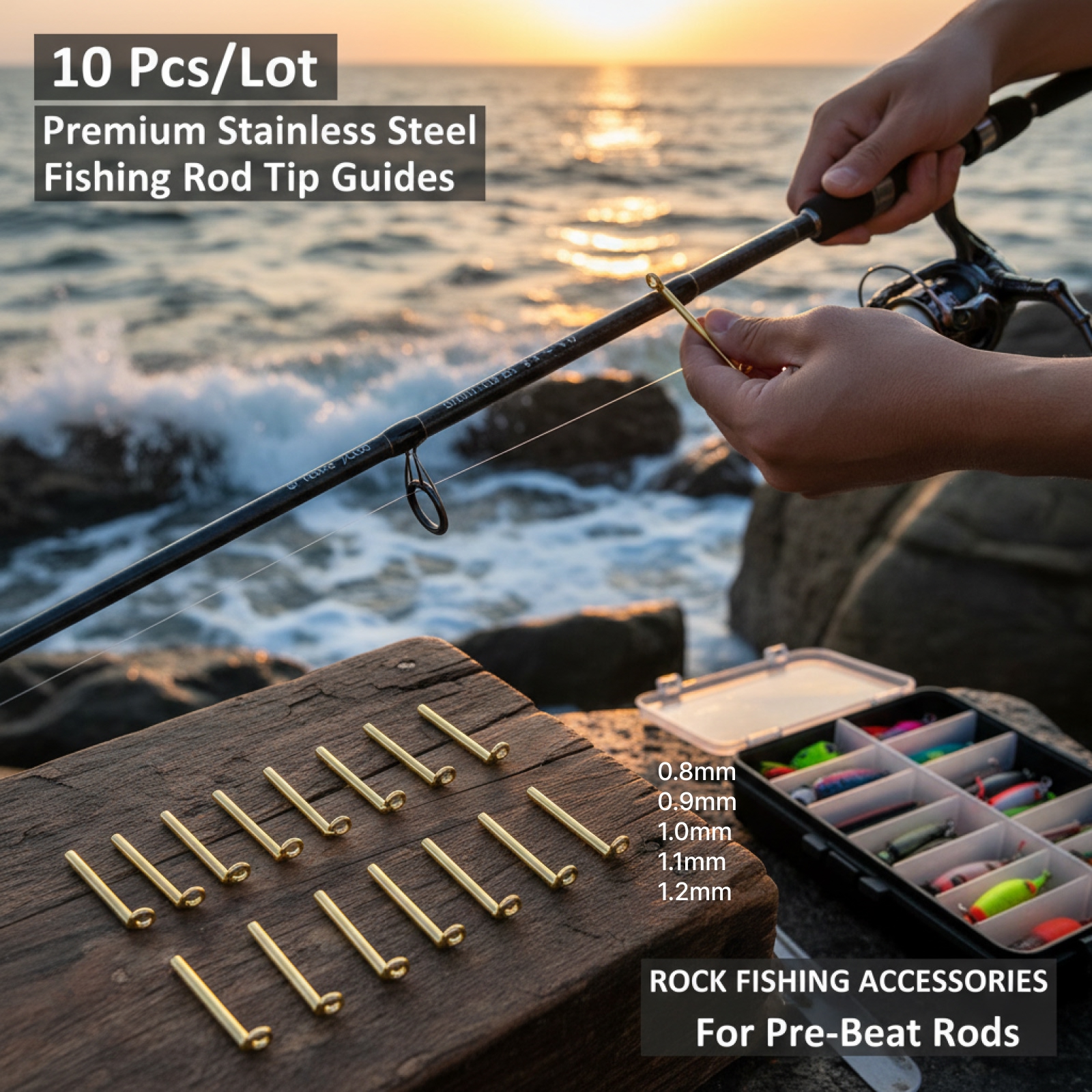 10pcs Fishing Rod Guides Tip T - Fishing Rod Tip Replacement review and price