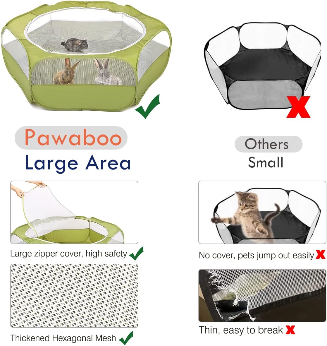 Pawaboo Small Animals Playpen  - Fishing Rod Travel review and price